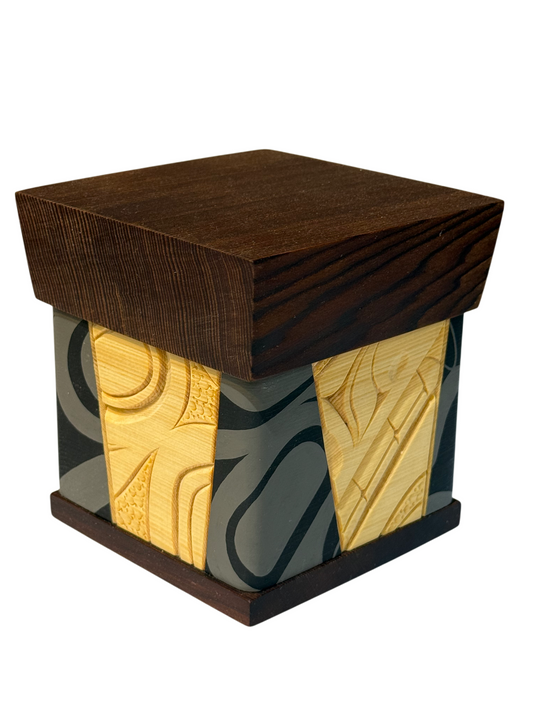 Bentwood Box - Carved - Wolf - Natural