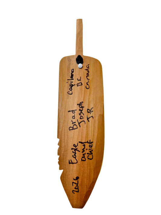 Wooden Plaque - Red Cedar - Feather - Eagle & Chief