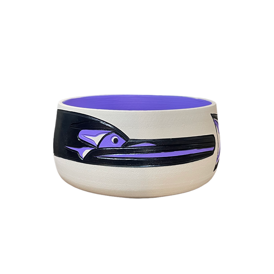 Ceramic Pot - Small - Hummingbird - Purple