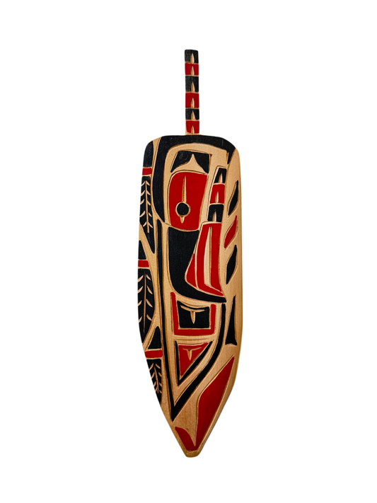 Wooden Plaque - Red Cedar - Feather - Raven