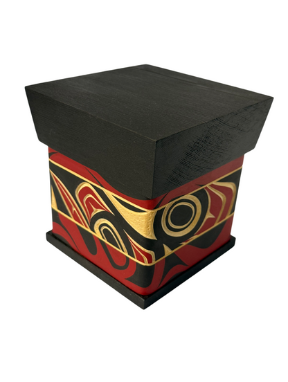 Bentwood Box - Carved - Raven - Black