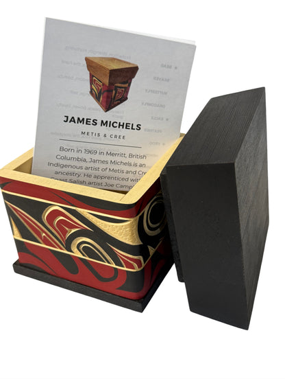 Bentwood Box - Carved - Raven - Black