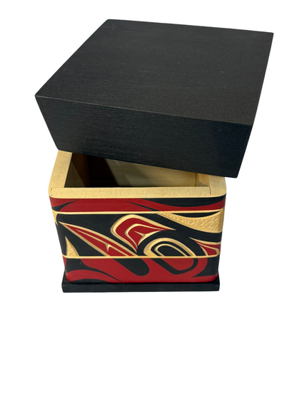 Bentwood Box - Carved - Raven - Black