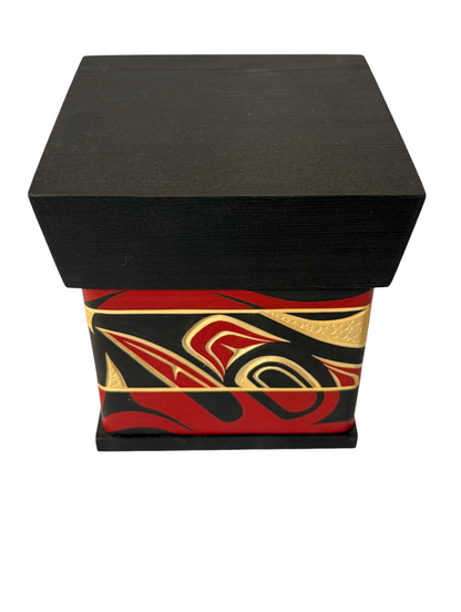 Bentwood Box - Carved - Raven - Black