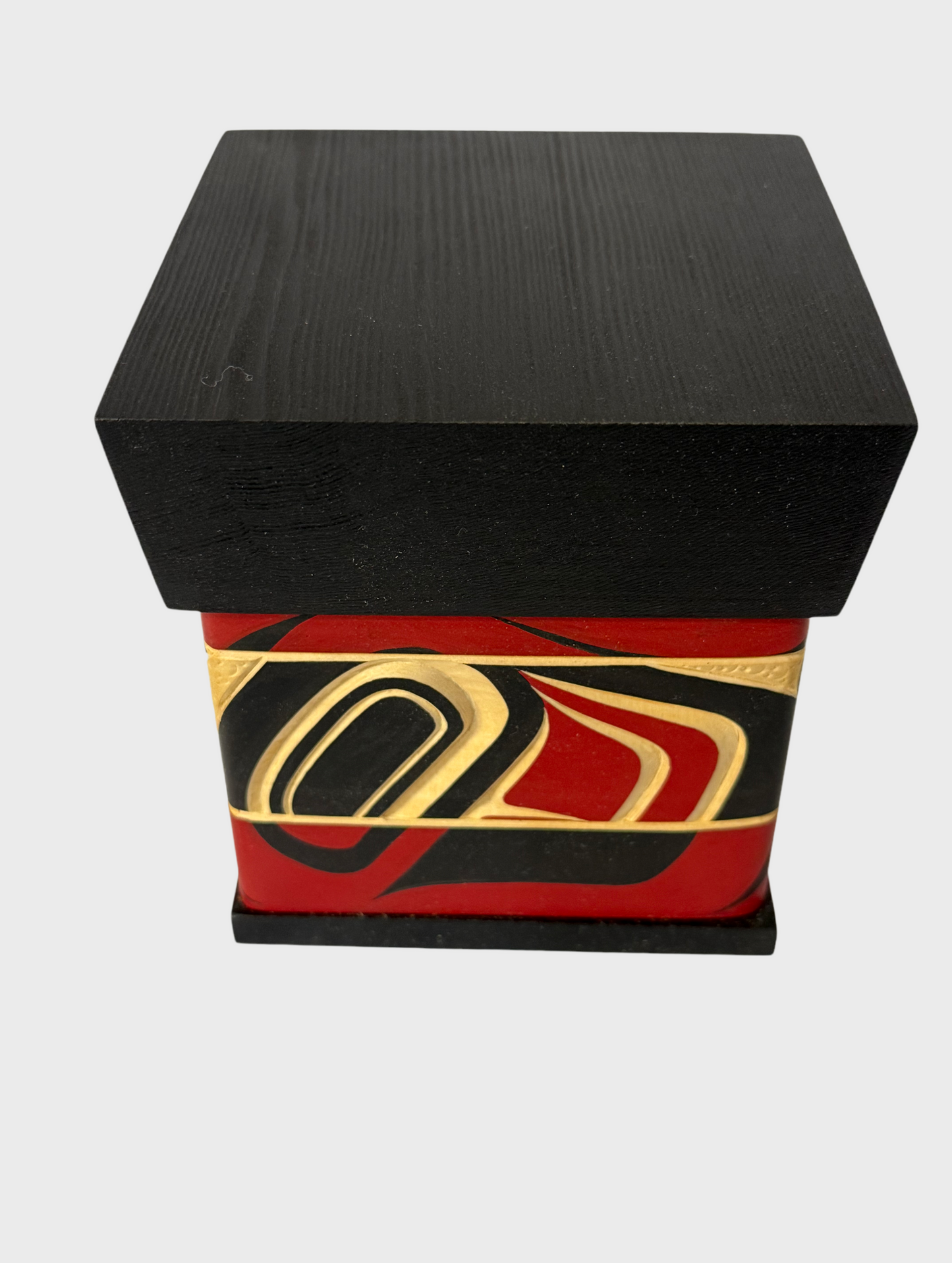 Bentwood Box - Carved - Raven - Black