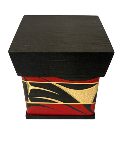 Bentwood Box - Carved - Raven - Black