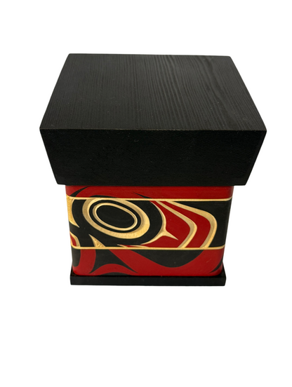 Bentwood Box - Carved - Raven - Black