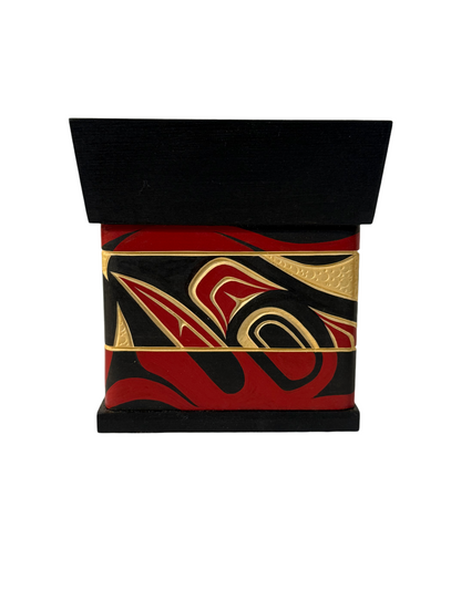 Bentwood Box - Carved - Raven - Black