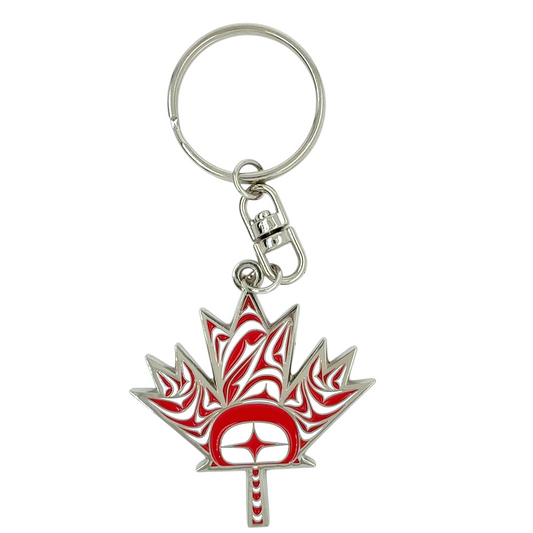 Keychain - Enamel - Salish Maple Leaf