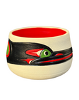 Ceramic Pot - Small - Raven - Red & Green