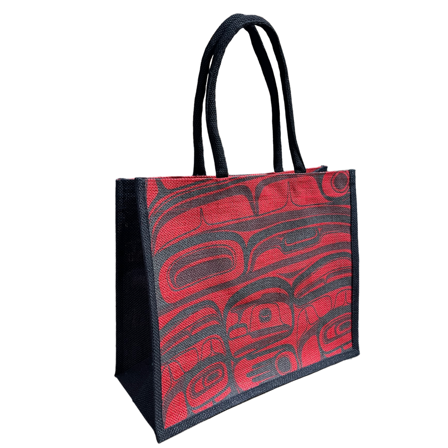 Tote Bag - Jute - Raven Transforming - Red