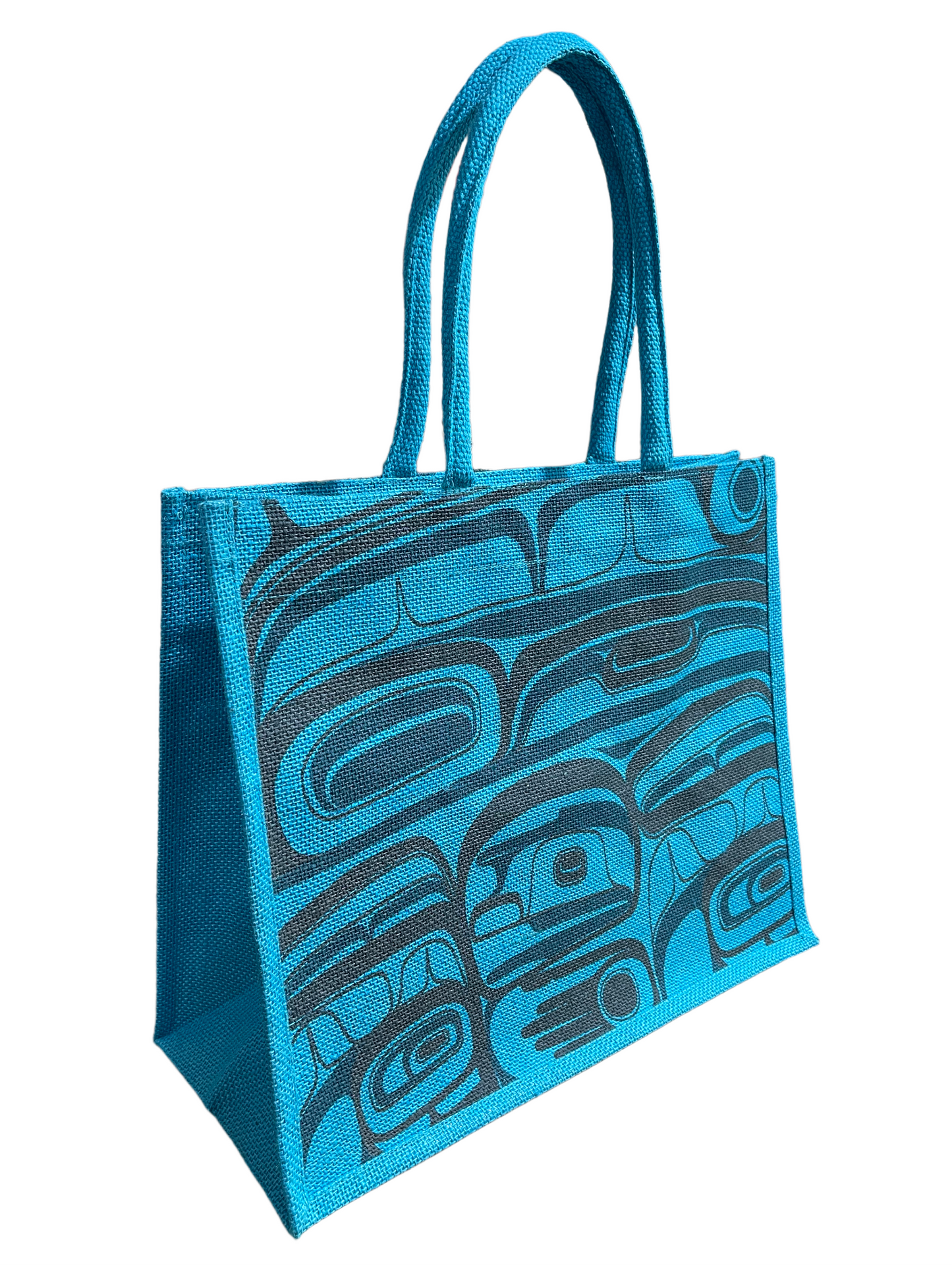 Tote Bag - Jute - Raven Transforming - Blue