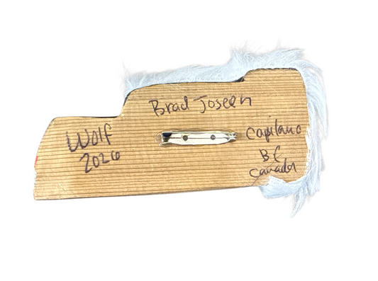 Wooden Brooch - Red Cedar - Wolf
