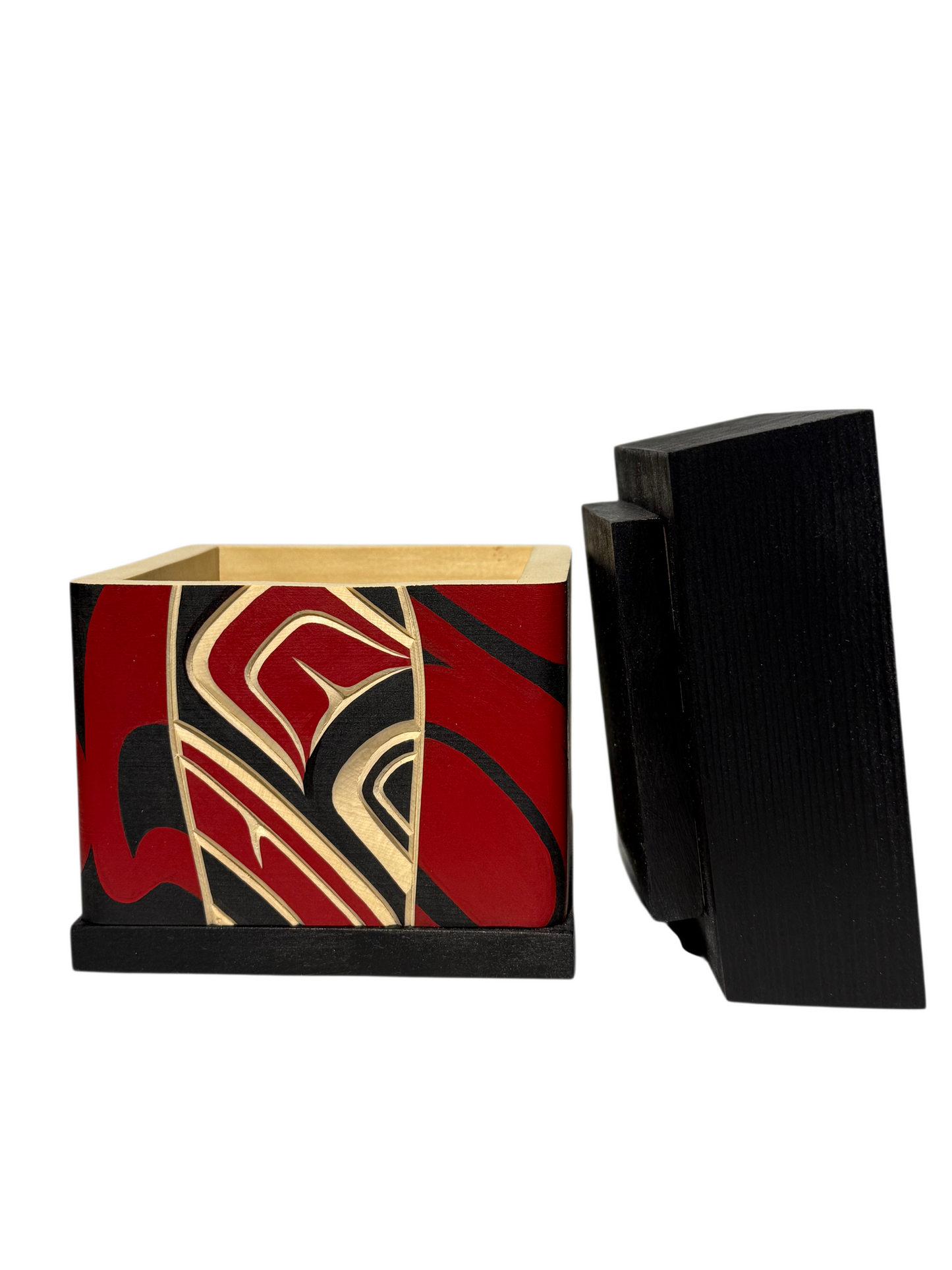 Bentwood Box - Carved - Eagle - Black