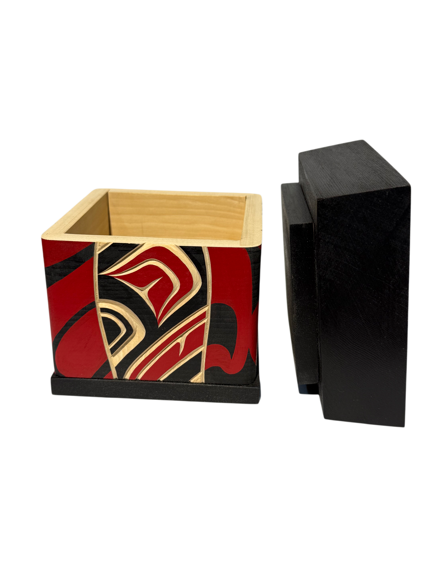 Bentwood Box - Carved - Eagle - Black