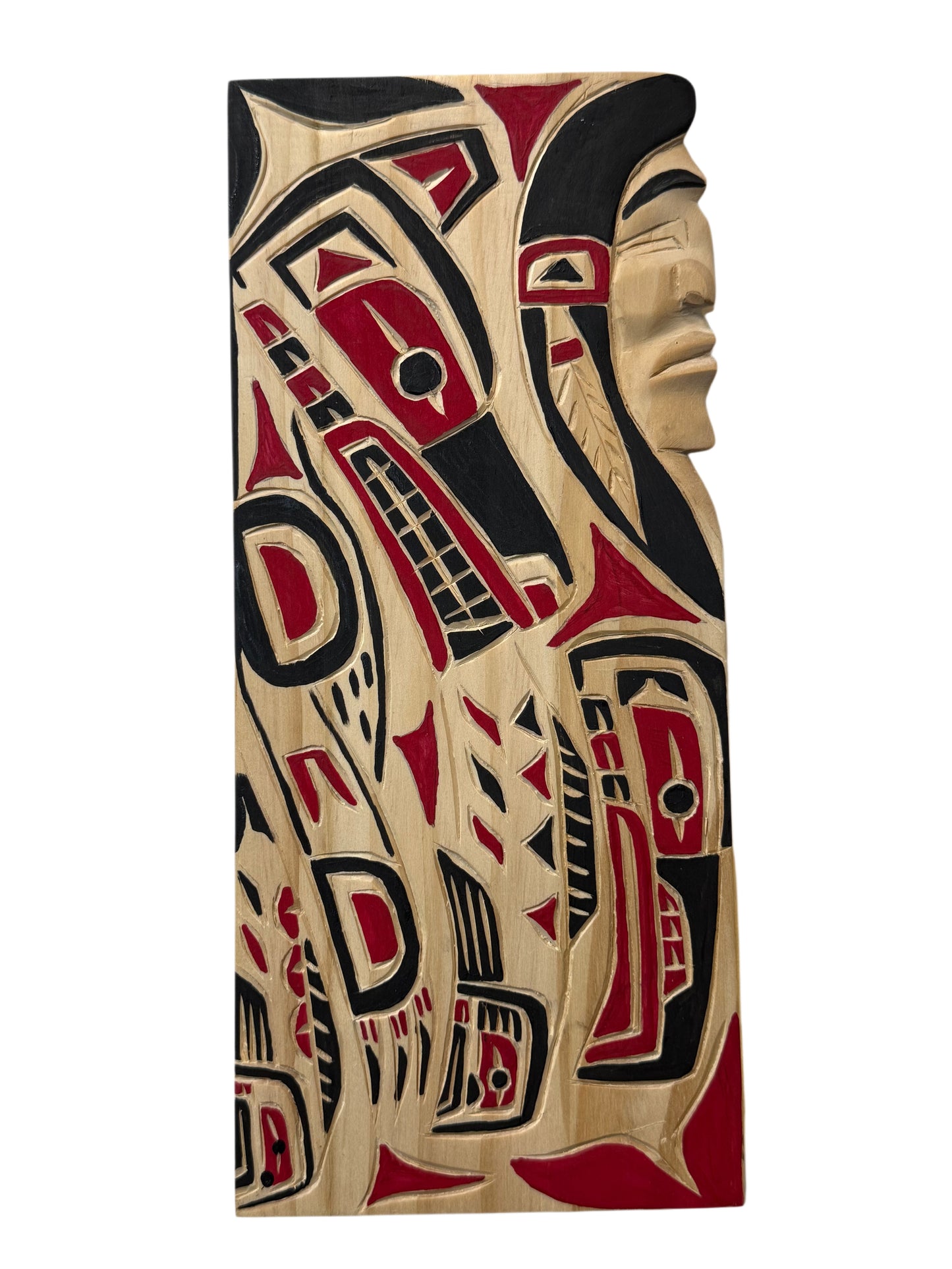 Wooden Plaque - Pine - Mini Panel - Chief, Bear, Salmon, Raven