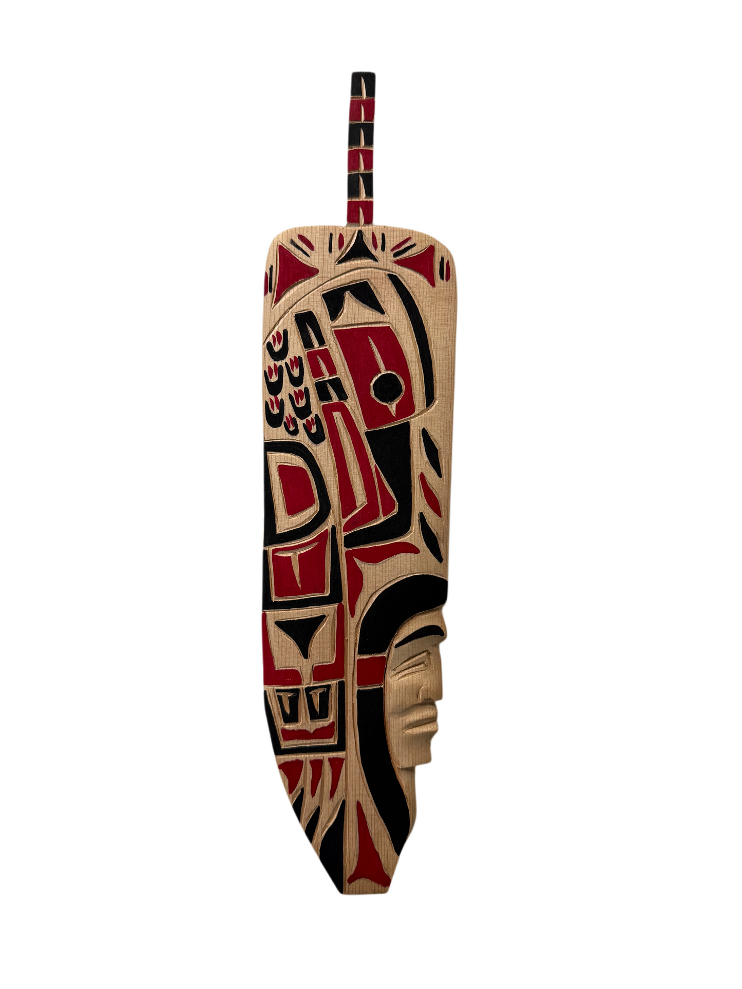 Wooden Plaque - Red Cedar - Feather - Eagle & Chief