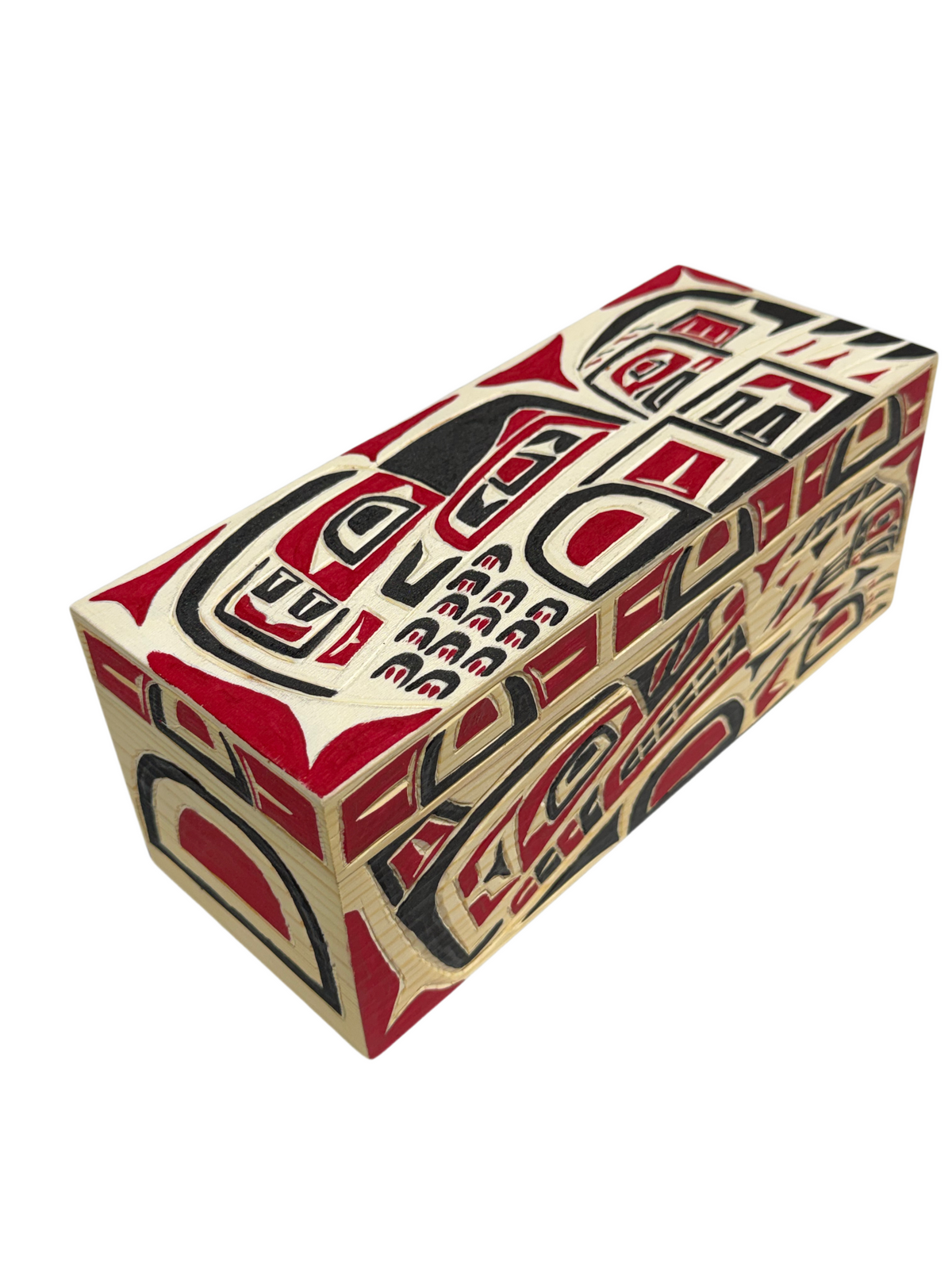 Wooden Box - Pine - Bear, Eagle, Salmon, Raven