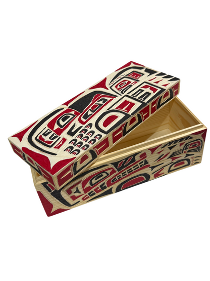 Wooden Box - Pine - Bear, Eagle, Salmon, Raven