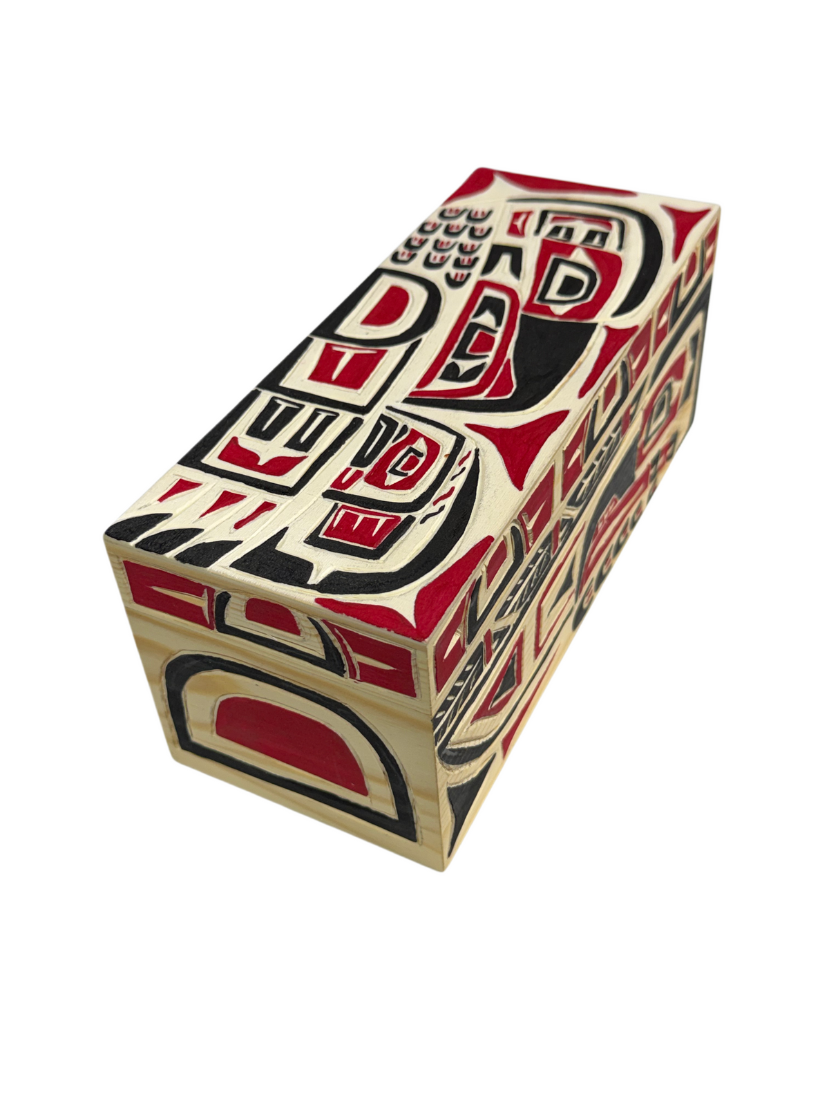 Wooden Box - Pine - Bear, Eagle, Salmon, Raven