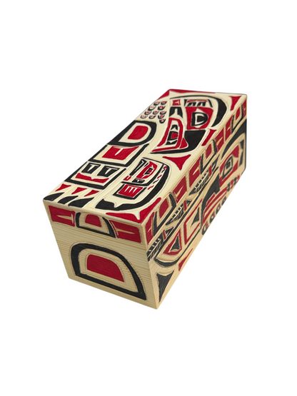 Wooden Box - Pine - Bear, Eagle, Salmon, Raven