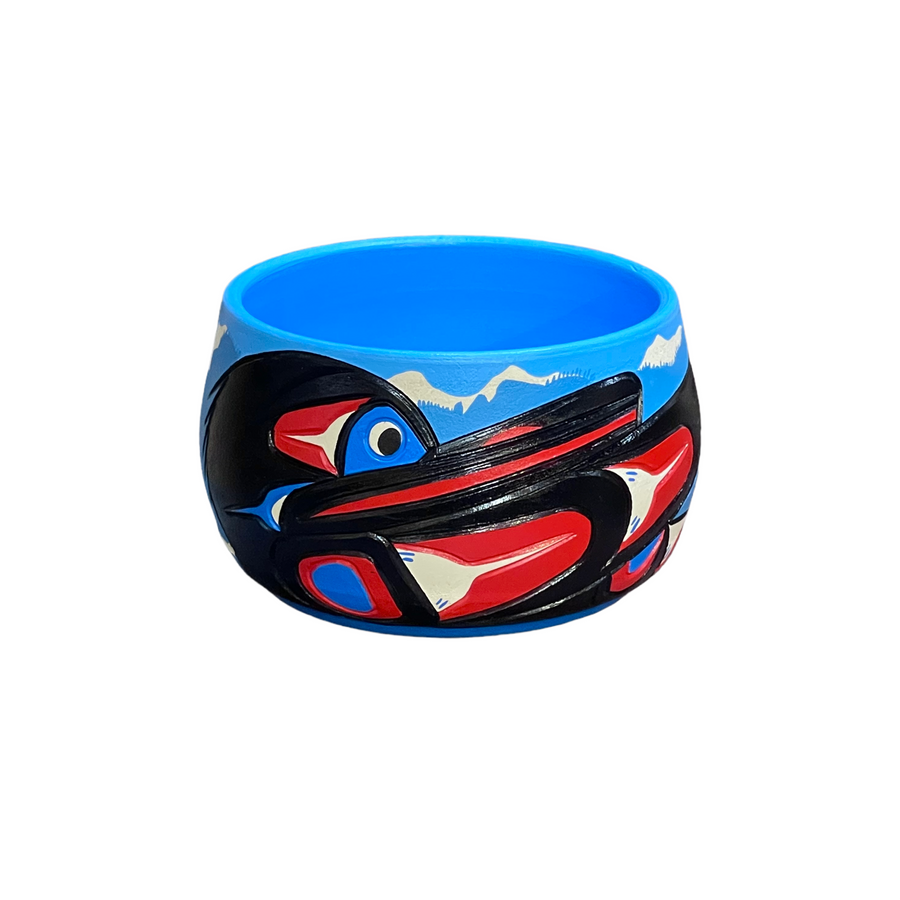 Ceramic Pot - Small - Kingfisher - Blue & Red