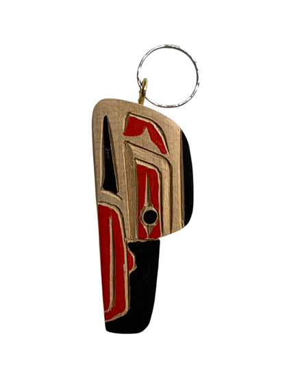 Wooden Keychain - Red Cedar - Raven