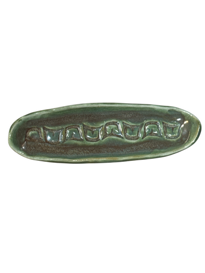 Ceramic Dish - Formline - Oval - Small - Green