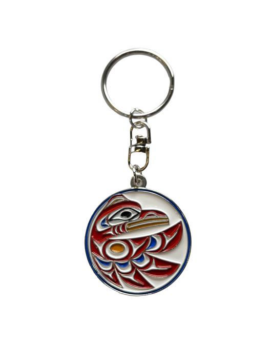 Keychain - Enamel - Round Raven