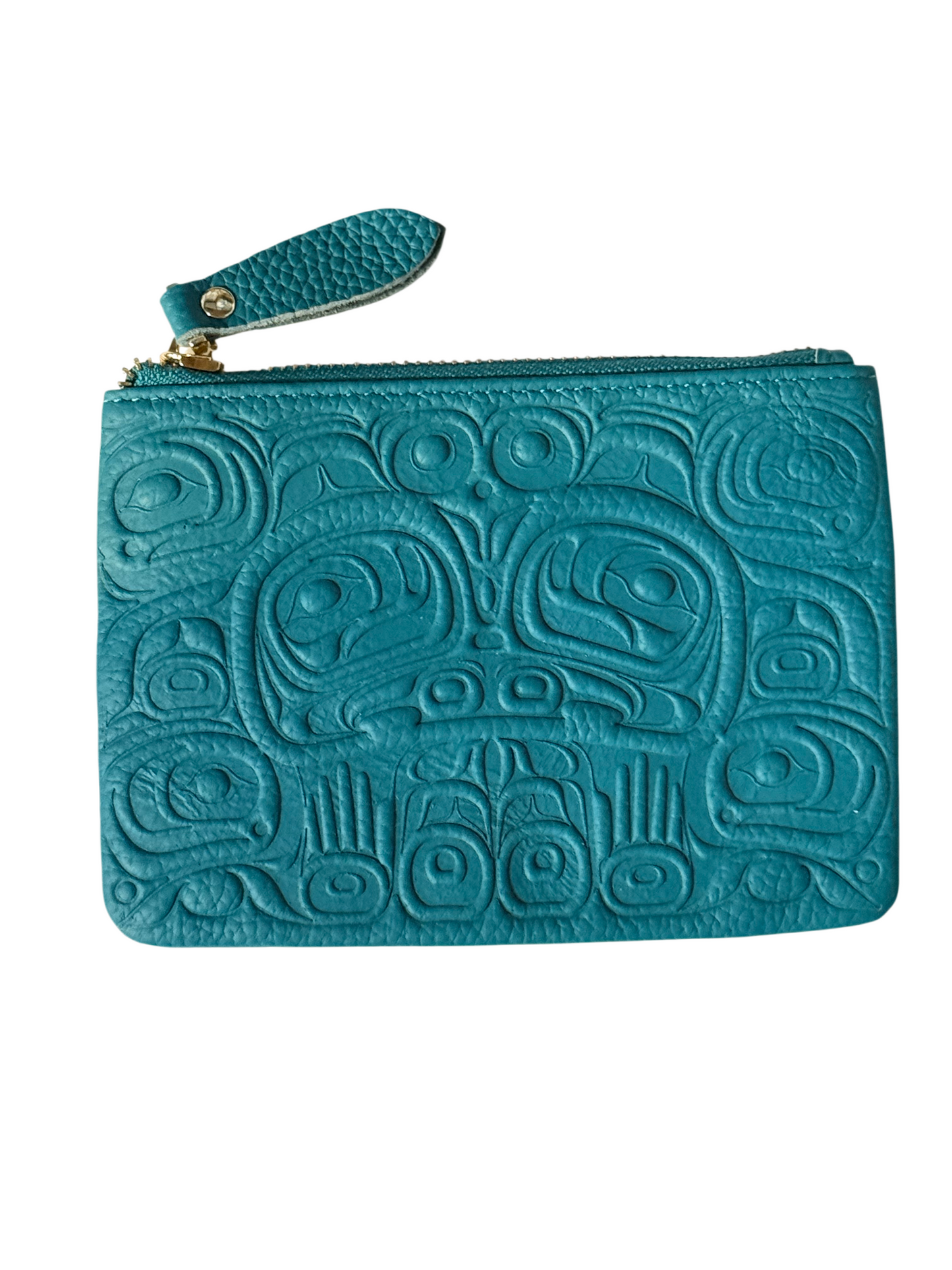 Coin Purse  - Leather - Teal - Spirit of Nuxalk
