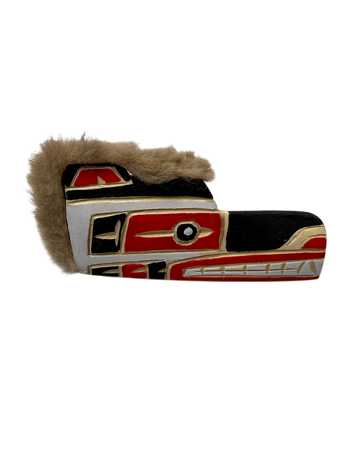 Wooden Brooch - Yellow Cedar - Wolf
