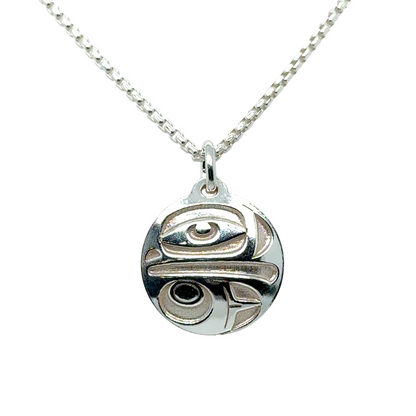 Pendant - Sterling Silver - Round - Eagle - Mini - 15mm