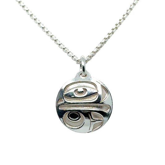 Pendant - Sterling Silver - Round - Eagle - Mini - 15mm