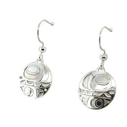 Earrings - Sterling Silver - Drop - Round - Orca - Small - 15mm