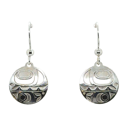 Earrings - Sterling Silver - Drop - Round - Orca - Small - 15mm