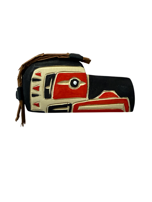 Wooden Brooch - Yellow Cedar - Raven
