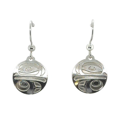 Earrings - Sterling Silver - Drop - Round - Eagle - Small - 15mm