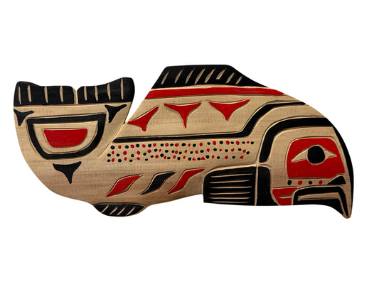 Wooden Plaque - Red Cedar - Salmon - Red - Right Facing