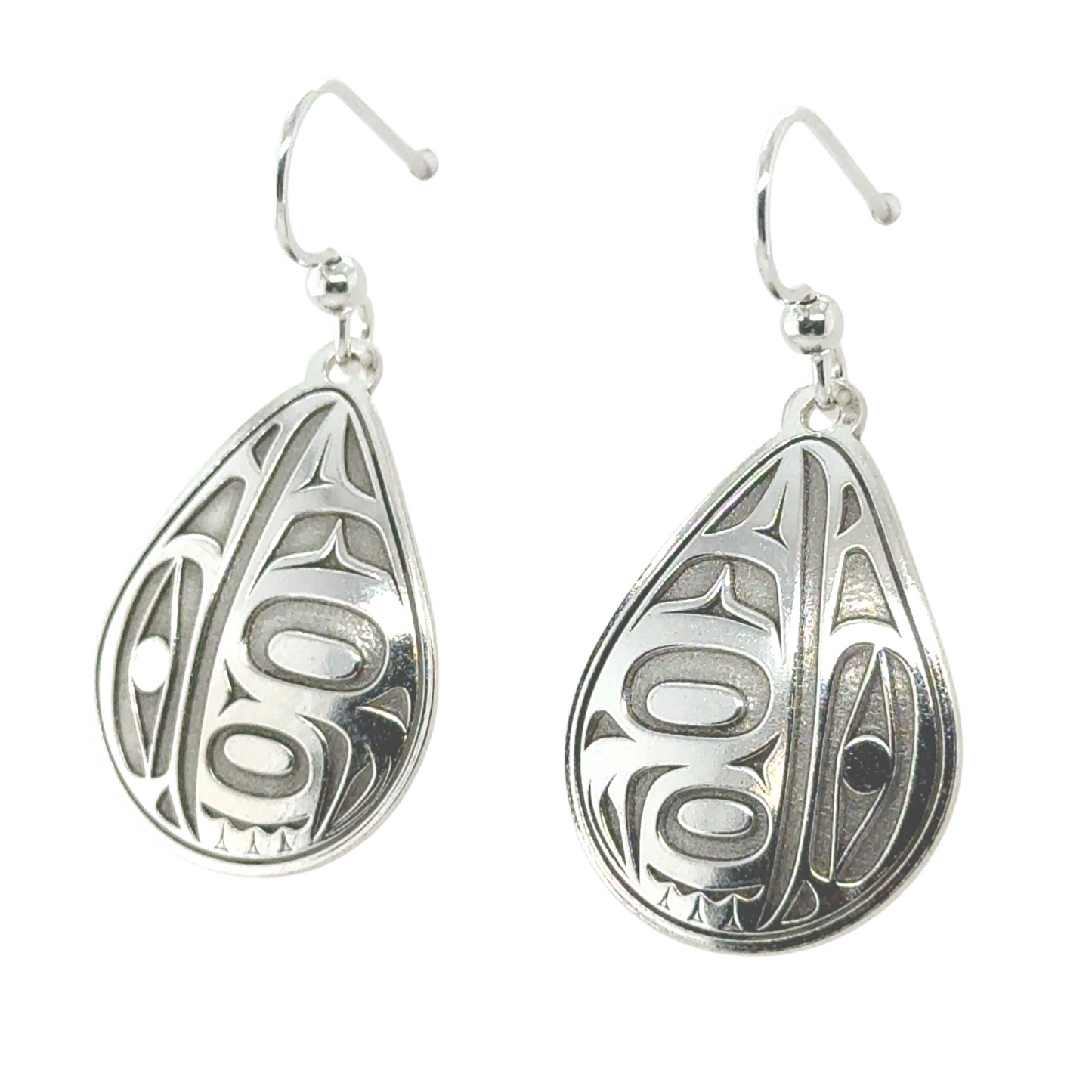 Earrings - Sterling Silver - Drop - Teardrop - Raven - Medium - 28mm