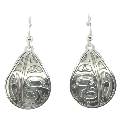 Earrings - Sterling Silver - Drop - Teardrop - Raven - Medium - 28mm