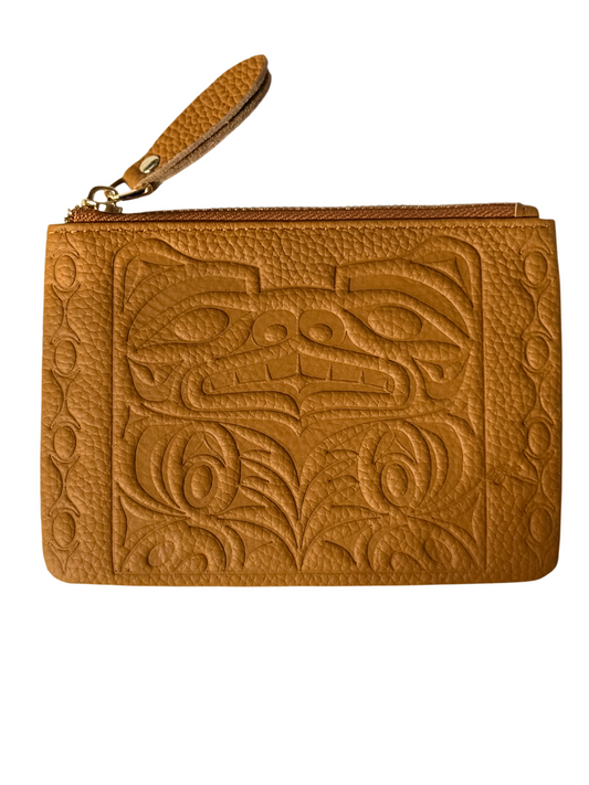 Coin Purse  - Leather - Tan - Formline Bear