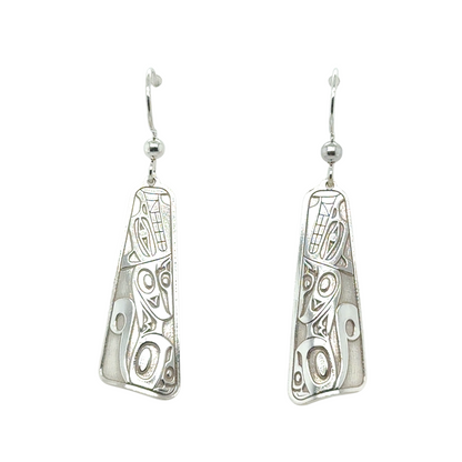Earrings - Sterling Silver - Drop - Triangle - Long - Wolf - 32mm
