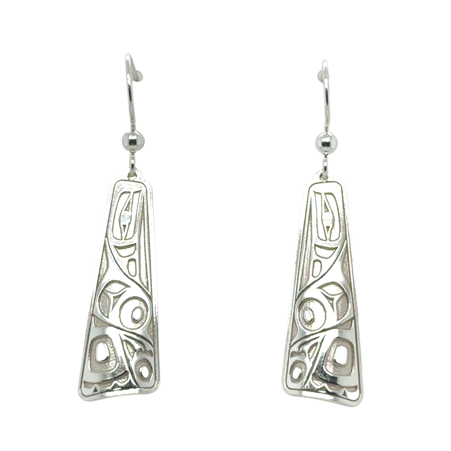 Earrings - Sterling Silver - Drop - Triangle - Long - Raven - 32mm
