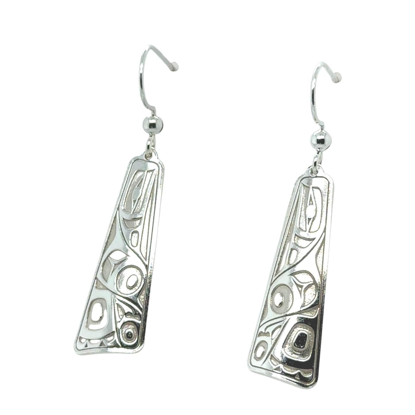 Earrings - Sterling Silver - Drop - Triangle - Long - Raven - 32mm