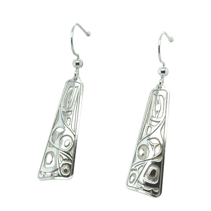 Earrings - Sterling Silver - Drop - Triangle - Long - Raven - 32mm