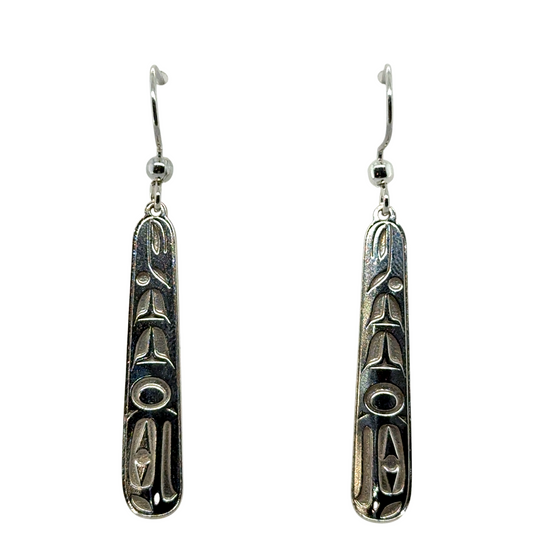 Earrings - Sterling Silver - Drop - Teardrop - Long - Eagle - 35mm