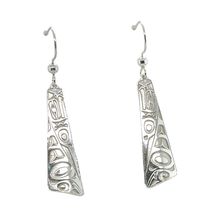 Earrings - Sterling Silver - Drop - Triangle - Long - Eagle - 32mm