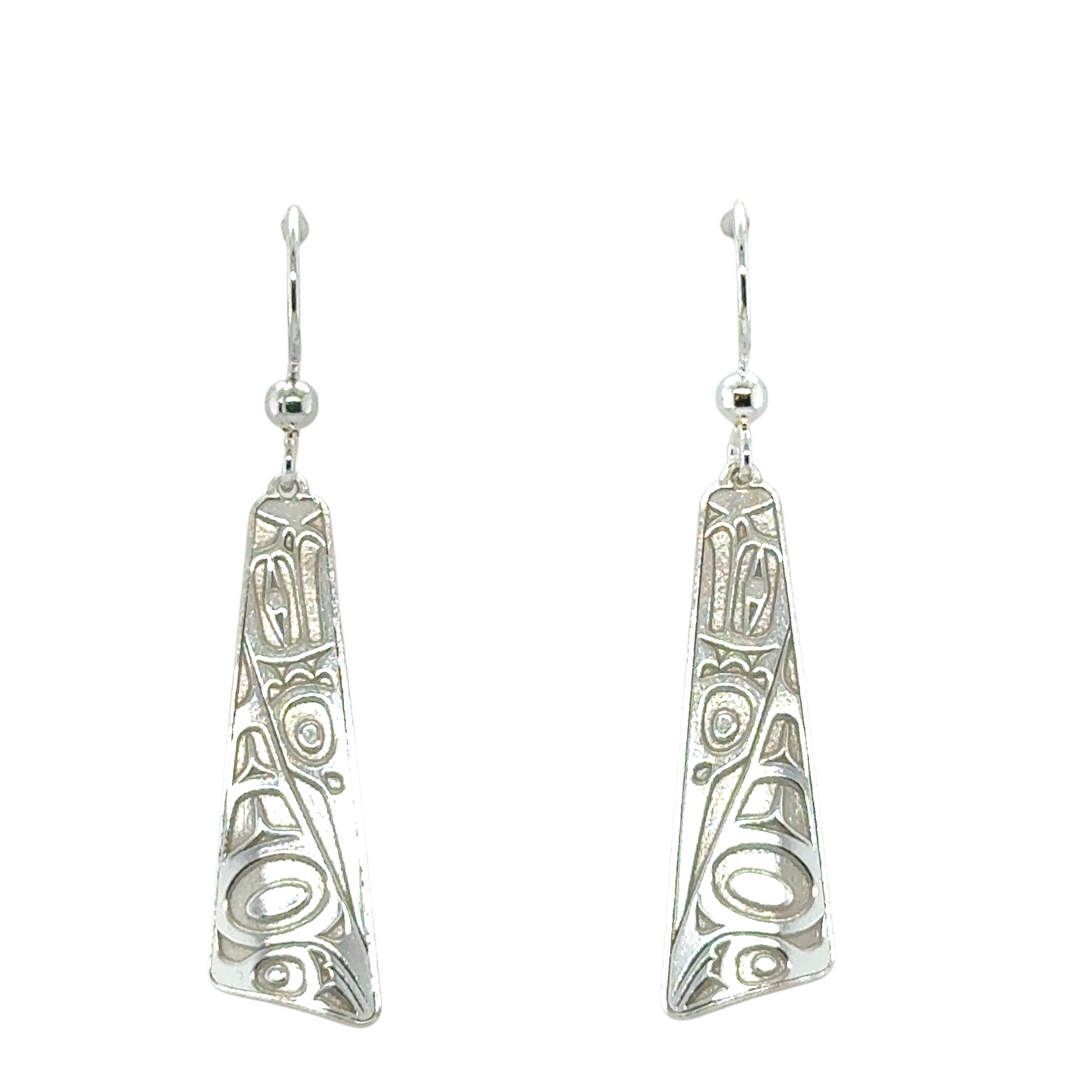 Earrings - Sterling Silver - Drop - Triangle - Long - Eagle - 32mm