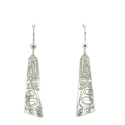 Earrings - Sterling Silver - Drop - Triangle - Long - Eagle - 32mm
