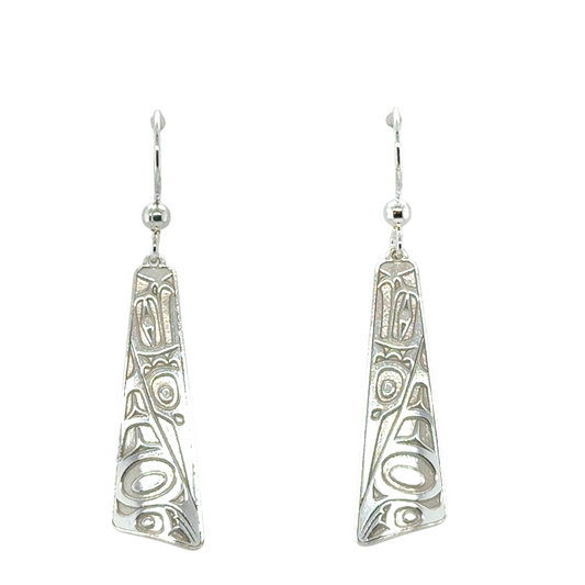 Earrings - Sterling Silver - Drop - Triangle - Long - Eagle - 32mm